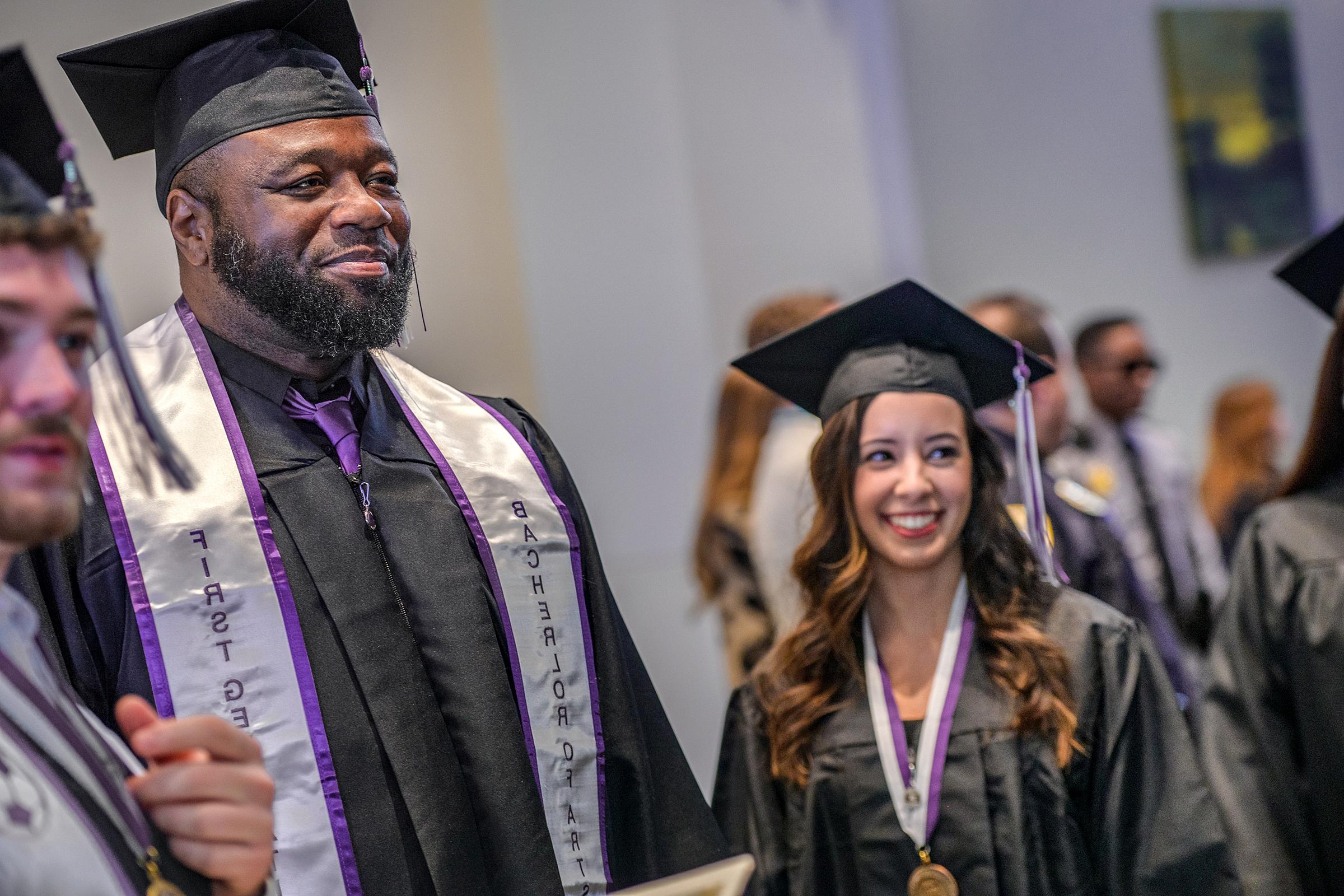 students at commencement